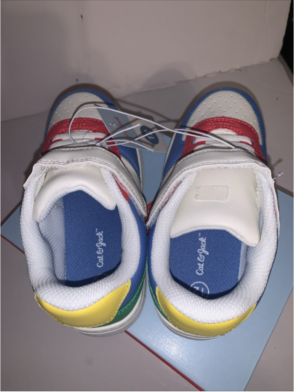 Cat & Jack Toddler Jaid Solid Court Sneakers Faux Leather Color Block Size 12 - Picture 5 of 16